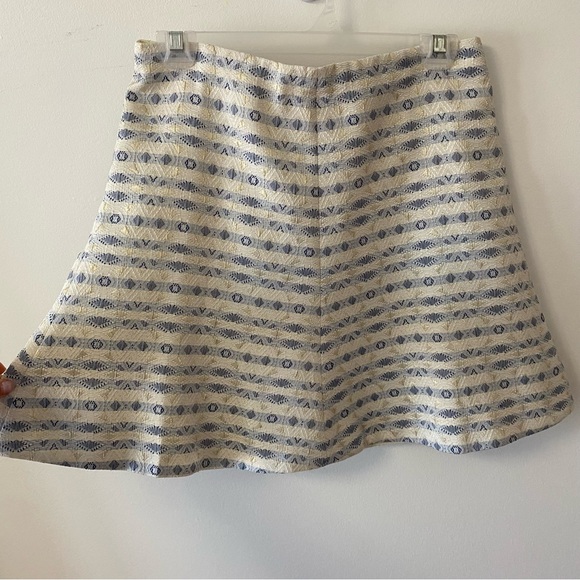 NWT J. Crew metallic skater skirt geometric print - Picture 4 of 9